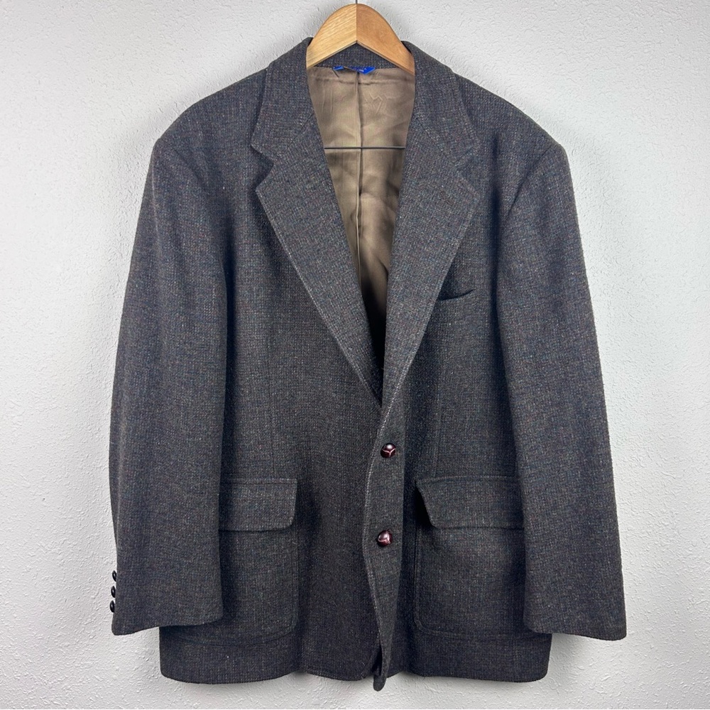 Pendleton 100% Pure Virgin Wool Academic Brown Plaid Classic Men's Blazer, 46